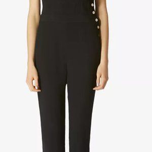 Avec Les Filles Black Structured Overall Jumpsuit